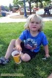 Prince Cian having a brain freeze with a snow cone. Cooling off in the 90+ degree fahrenheit days in Colorado Springs, Colorado. America the Beautiful City Park. New Life in Colorado: Chronicle 26 - Chronicles of Sir Thomas Leaf  and Prince Cian.  Adventures in Colorado. Photos taken July 1, 2017.  To read the adventures, visit   http://www.technogypsie.com/chronicles/?p=21965.   To read reviews, visit: www.technogypsie.com/reviews.  All photos and articles (c) 2017 Technogypsie.com - by Leaf McGowan and Thomas Baurley. All rights reserved. www.technogypsie.com/photography